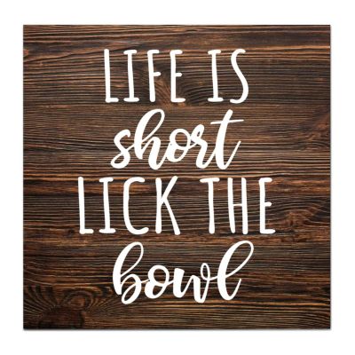 Life Is Short Lick The Bowl Making A Wooden Plaque Blank Wooden Shield Plaque Wood Slice House Sign The Ten Commandments Wooden Plaque Smooth Beautiful Nautical For Winter Holidays 10X10 Inch