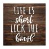 Life Is Short Lick The Bowl Making A Wooden Plaque Blank Wooden Shield Plaque Wood Slice House Sign The Ten Commandments Wooden Plaque Smooth Beautiful Nautical For Winter Holidays 10X10 Inch view 1