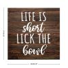 Life Is Short Lick The Bowl Making A Wooden Plaque Blank Wooden Shield Plaque Wood Slice House Sign The Ten Commandments Wooden Plaque Smooth Beautiful Nautical For Winter Holidays 10X10 Inch view 2