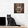 Life Is Short Lick The Bowl Making A Wooden Plaque Blank Wooden Shield Plaque Wood Slice House Sign The Ten Commandments Wooden Plaque Smooth Beautiful Nautical For Winter Holidays 10X10 Inch view 4
