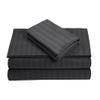 RV King Size Giza Cotton Sheet Set - 16-Inch Deep Pockets 800-Thread Count - Striped Dark Grey view 1
