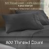 RV King Size Giza Cotton Sheet Set - 16-Inch Deep Pockets 800-Thread Count - Striped Dark Grey view 2