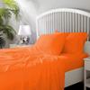 100% Giza Cotton 600 Thread Count 6 PCE Bed Sheets-Grand King Size, Deep Pocket Upto 10-12'' Sheet Set,Orange Solid view 1