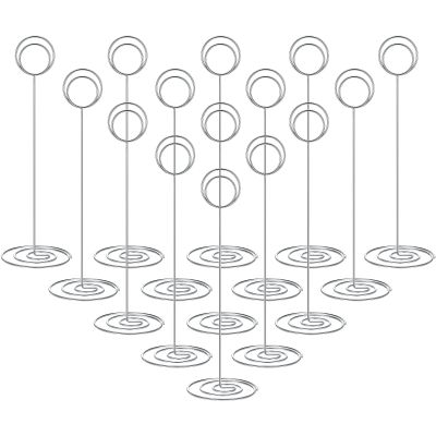 Pajean 36 Pack 8.75 Inch Tall Table Number Holders Silver Table Sign Stands Metal Place Card Holder for Photos Picture Numbers Food Signs Memo Notes for Wedding Birthday Party Restaurant