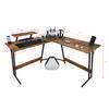 Homall L Shaped Gaming Desk Computer Corner Desk PC Gaming Desk Table with Large Monitor Riser Stand for Home Office Sturdy Writing Workstation (Classical Brown, 51 Inch) view 3