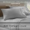 LuckShree RV King Size Giza Cotton Sheet Set - 16-Inch Deep Pockets 800-Thread Count - Striped Silver Grey view 2