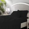 100% Giza Cotton 600 Thread Count 6 PCE Bed Sheets-Alaska King Size, Deep Pocket Upto 10-12'' Sheet Set,Black Solid view 1