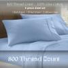 LuckShree RV King Size Giza Cotton Sheet Set - 16-Inch Deep Pockets 800-Thread Count - Striped Light Blue view 2