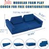 jela Kids Play Couch Extended Size 8PCS for Family, Floor Sofa Modular Funiture for Kids Adults, Playhouse Play Set for Toddlers Babies, Modular Foam Play Couch Indoor 66" x 33" x 22" Navyblue view 2