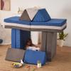 jela Kids Play Couch Extended Size 8PCS for Family, Floor Sofa Modular Funiture for Kids Adults, Playhouse Play Set for Toddlers Babies, Modular Foam Play Couch Indoor 66" x 33" x 22" Navyblue view 3