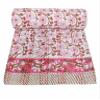 V Vedant Designs Hand Block Kantha Quit Indian Kantha Quilt Floral Kantha bedcover Throw Cotton Kantha bedsheet Twin/Queen Bedding Bohemian Kantha Bedspread (Floral 08, Queen(90x108)) view 1
