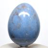 2.9" Peruvian Blue Angelite Egg Natural Sparkling Mineral Angelic Crystal Polished Angel Stone + Stand view 2