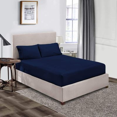 Alaskan King (108X108) Waterproof Mattress Protector Pad Cover Super Soft Terry Fabric Fits Up to 6" Inch Deep Pocket Easy Washable Vinyl-Free (Alaskan King, Navy Blue)