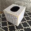 Antique Bone Inlay Tissue Box Cover in Blue | Wooden Tissue Holder | Decorative Napkin Boxes | Box and Organizer | Utility Box for Home and Office Decor - Fairdeal Handicrafts view 3