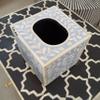 Antique Bone Inlay Tissue Box Cover in Blue | Wooden Tissue Holder | Decorative Napkin Boxes | Box and Organizer | Utility Box for Home and Office Decor - Fairdeal Handicrafts view 4