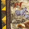 African Safari Wall Hanging, Animals in African landscape, Lions, Elephants, Giraffes on African safari view 4