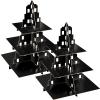 2 Pieces Black City Skyscraper Cupcake Stand 3 Tier Dessert Tower Display for City Theme Party Supplies Table Decor view 1