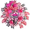 Be Mine Pink Truck & Roses Valentines Day Wreath for Front Door Outside, Adorned with Roses, Heart Ornament and Bow view 1