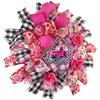 Be Mine Pink Truck & Roses Valentines Day Wreath for Front Door Outside, Adorned with Roses, Heart Ornament and Bow view 2