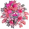 Be Mine Pink Truck & Roses Valentines Day Wreath for Front Door Outside, Adorned with Roses, Heart Ornament and Bow view 3