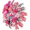 Be Mine Pink Truck & Roses Valentines Day Wreath for Front Door Outside, Adorned with Roses, Heart Ornament and Bow view 4