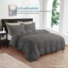 Dazzles Collection 600 Thread Count True Luxury Hotel Quality 100% Egyptian Cotton Duvet Cover Set, 3 Pieces with (Button Closure), Oversize King (98 x 118), Grey Stripe. view 2