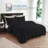 Dazzles Collection 600 Thread Count True Luxury Hotel Quality 100% Egyptian Cotton Duvet Cover Set, 5 Pieces with (Button Closure), King/Cal-King, Black Stripe. view 2