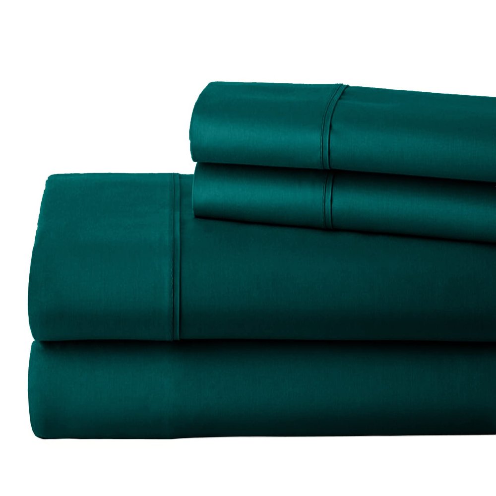 1000 Thread Count 100% Egyptain Cotton Queen XL, Teal Blue [4 PC] Sheets Set, 1000-TC Long-Staple Egypt Cotton Bedsheet, Breathable, Soft & Silky Sateen Weave, Fits Upto 10'' Deep Pockets Mattress