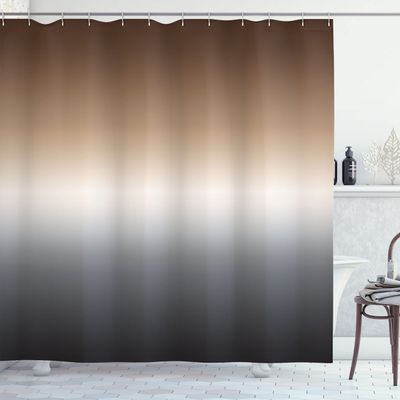 Ambesonne Ombre Shower Curtain, Pattern Color Transition Effect Gradient Abstract Modern Art Inspired Arrangement, Cloth Fabric Bathroom Decor Set with Hooks, 69" W x 75" L, Brown Grey