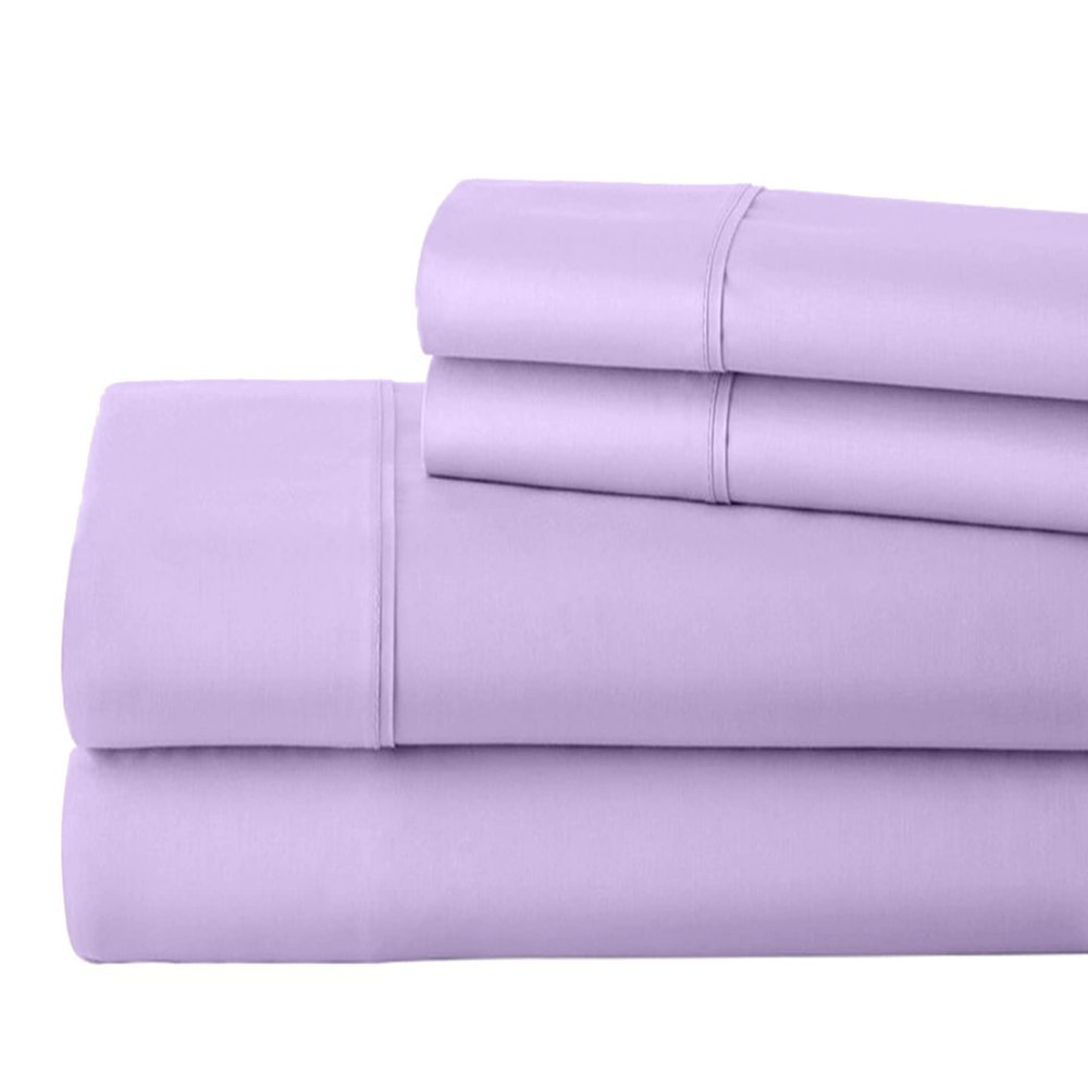 1000 Thread Count 100% Egyptain Cotton Twin XL, Lilac [4 PC] Sheets Set, 1000-TC Long-Staple Egypt Cotton Bedsheet, Breathable, Soft & Silky Sateen Weave, Fits Upto 24" EXTRA Deep Pockets Mattress