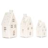 RAZ Imports 2022 Cozy Christmas 8.25" White Ceramic House, Set of 3 view 2