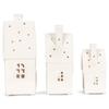 RAZ Imports 2022 Cozy Christmas 8.25" White Ceramic House, Set of 3 view 3