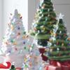 Raz Imports Vintage White Ceramic Lighted Christmas Tree with Timer  17-Inch Porcelain Holiday Tabletop Dcor view 2