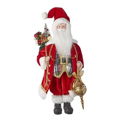 RAZ Imports 2022 Tartan Tidings 19" Plaid Vest Santa