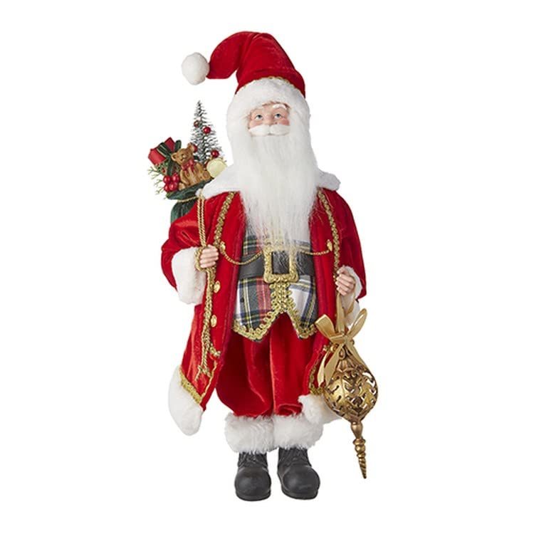 RAZ Imports 2022 Tartan Tidings 19" Plaid Vest Santa