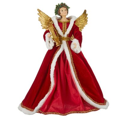 RAZ Imports 2022 Making Spirits Bright 18.75" Angel Harpist Tree Topper