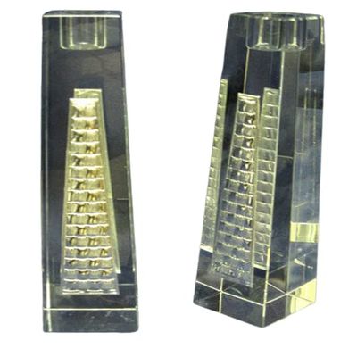 (D) Crystal Candlestick Holders Judaica Home Decor for Modern Candle 8.5 Inch