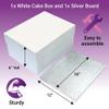 Culpitt 16" x 12" Cake Board & White Cake Box Combo, Oblong Silver Fern Cake Drum With Matching Box, 0.5'' (13mm) Thick, Rectangular Cake Transport, 406 x 304mm - Single Pack view 3