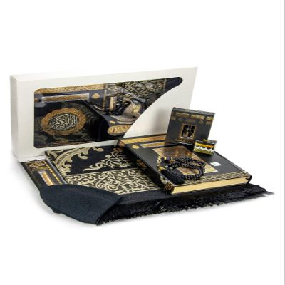 ihvan online Luxury Islamic Prayers Gift Box, Quran & Prayer Beads Tesbih & Muslim Prayer Rug & Miswak Stick & Solid Smell & Kufi Hats & Hacerul Esved, Deluxe 8 Piece Set Ramadan & Eid Gifts