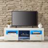 ALINE Modern White TV Stand for 32/50/55+ Inch TV, White Entertainment Center, TV Stands for Living Room, TV Stand with Storage and Shelves for Living Room, Bedroom view 2