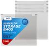 100 Count - Slider Zip Quart Food Storage Bags, 8" x 7" 3 Mil Heavy Duty, Strong & Durable For Freezer Storage, For Sandwiches, Snacks & More. GPI view 1