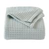 100% Cotton Waffle Weave Bed Blanket | Soft, Breathable, and Lightweight Blanket for All-Season | Perfect for Layering | Brielle Collection (King, ICY Blue) view 1