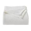 100% Cotton Waffle Weave Bed Blanket | Soft, Breathable, and Lightweight Blanket for All-Season | Perfect for Layering | Brielle Collection (Full/Queen, White) view 1