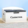 DIBSIES Personalized Creative Wonders Toy Box, Signature Series for Boys, 30 x 19.25 x 18 inches, Soft-Close Lid (White) view 1
