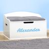 DIBSIES Personalized Creative Wonders Toy Box, Signature Series for Boys, 30 x 19.25 x 18 inches, Soft-Close Lid (White) view 2