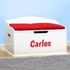 DIBSIES Personalized Creative Wonders Toy Box, Signature Series for Boys, 30 x 19.25 x 18 inches, Soft-Close Lid (White) view 4