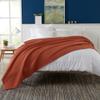 100% Cotton Waffle Weave Bed Blanket | Soft, Breathable, and Lightweight Blanket for All-Season | Perfect for Layering | Brielle Collection (King, Burnt Orange) view 2
