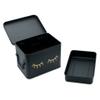 AQ Matte Black & Gold Metal Storage Box - Removable Tray, Multipurpose Tin with Secure Lid for Cosmetics, Makeup, Toiletries, First Aid - Cute First Aid Box Tin, Minimalist Design view 1