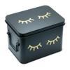 AQ Matte Black & Gold Metal Storage Box - Removable Tray, Multipurpose Tin with Secure Lid for Cosmetics, Makeup, Toiletries, First Aid - Cute First Aid Box Tin, Minimalist Design view 3