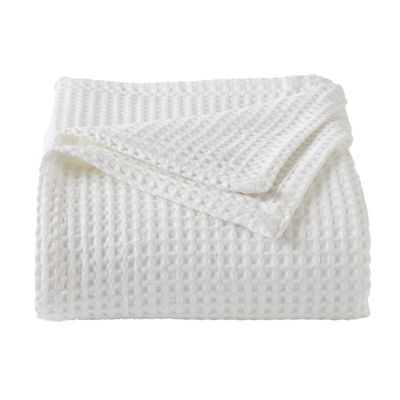 100% Cotton Waffle Weave Bed Blanket | Soft, Breathable, and Lightweight Blanket for All-Season | Perfect for Layering | Brielle Collection (King, White)